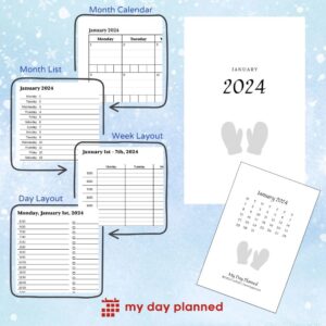 January 2024 Daily Booklet Agenda - Mittens