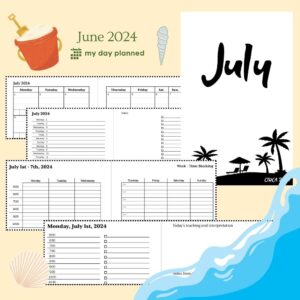 July 2024 Daily Booklet Agenda - Beach Day